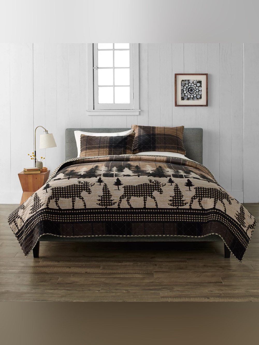 NEW Scenic Lodge Flannel Quilt Set